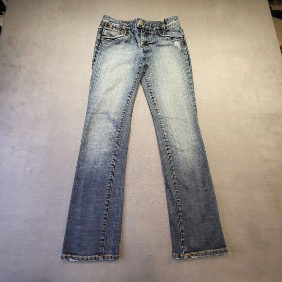 A/X Armani Exchange Womens Size 2 Short Blue Jeans Distressed Stretch Denim - Picture 1 of 11